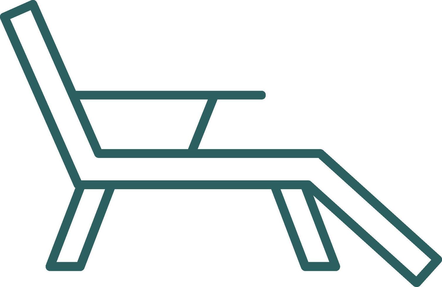 Deck Chair Line Gradient Round Corner Icon vector