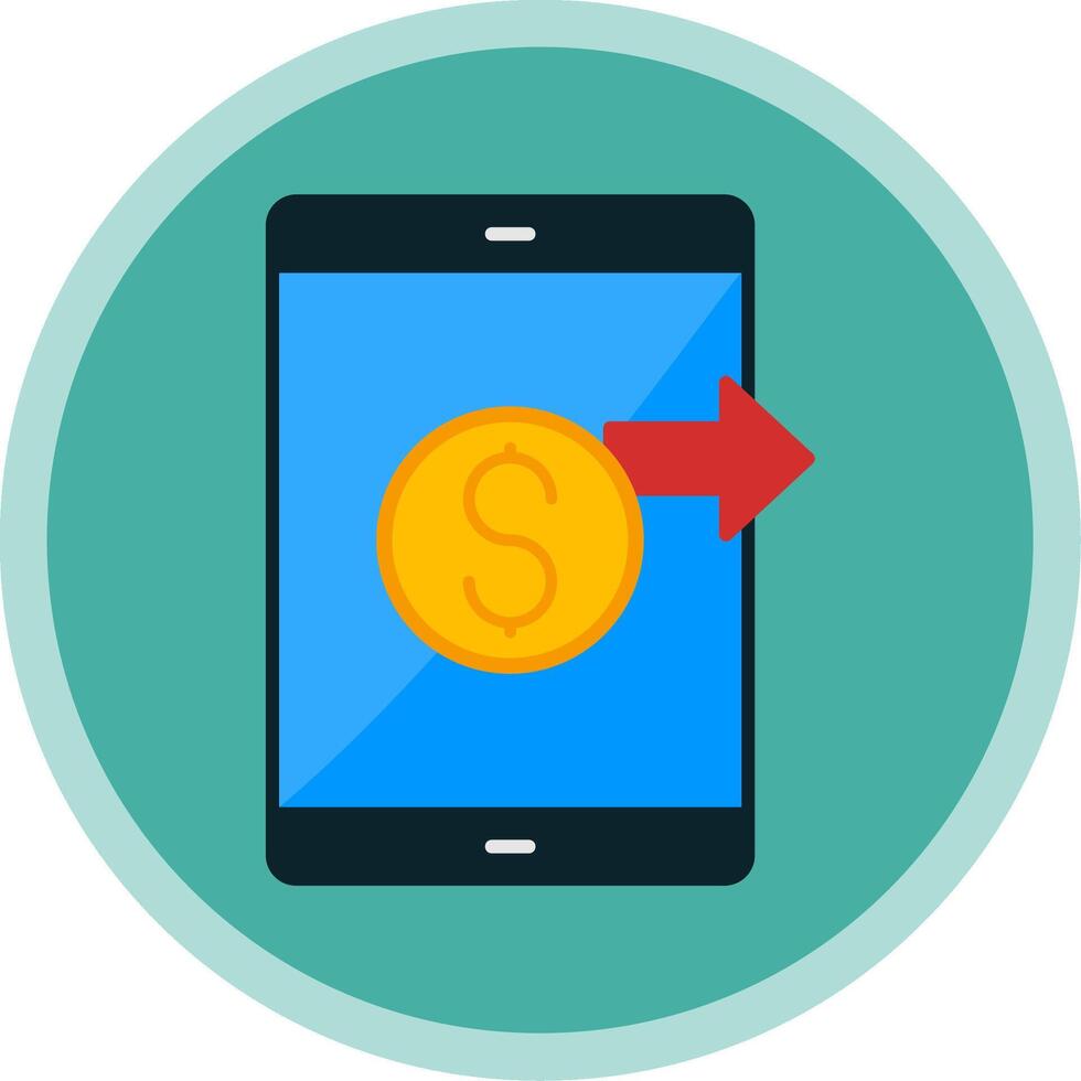 Send Money Flat Multi Circle Icon vector