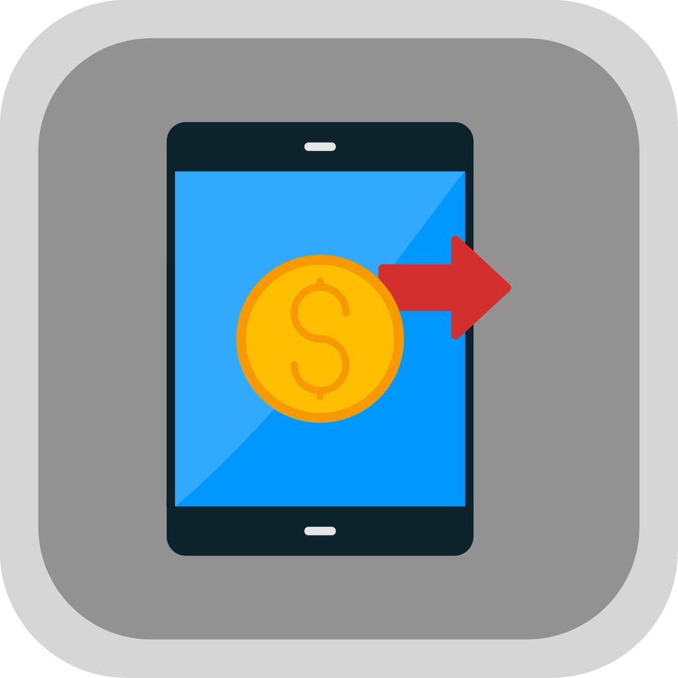 Send Money Flat Round Corner Icon vector