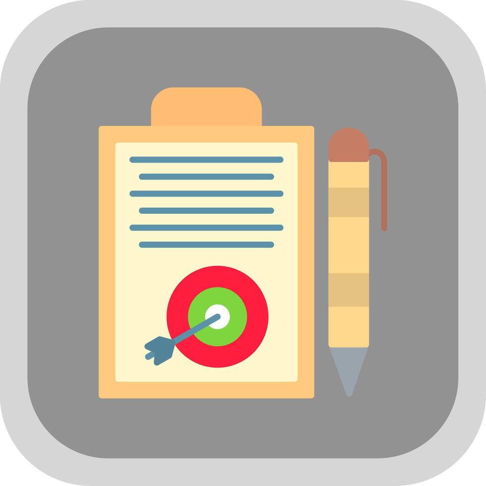 Planning Flat Round Corner Icon vector