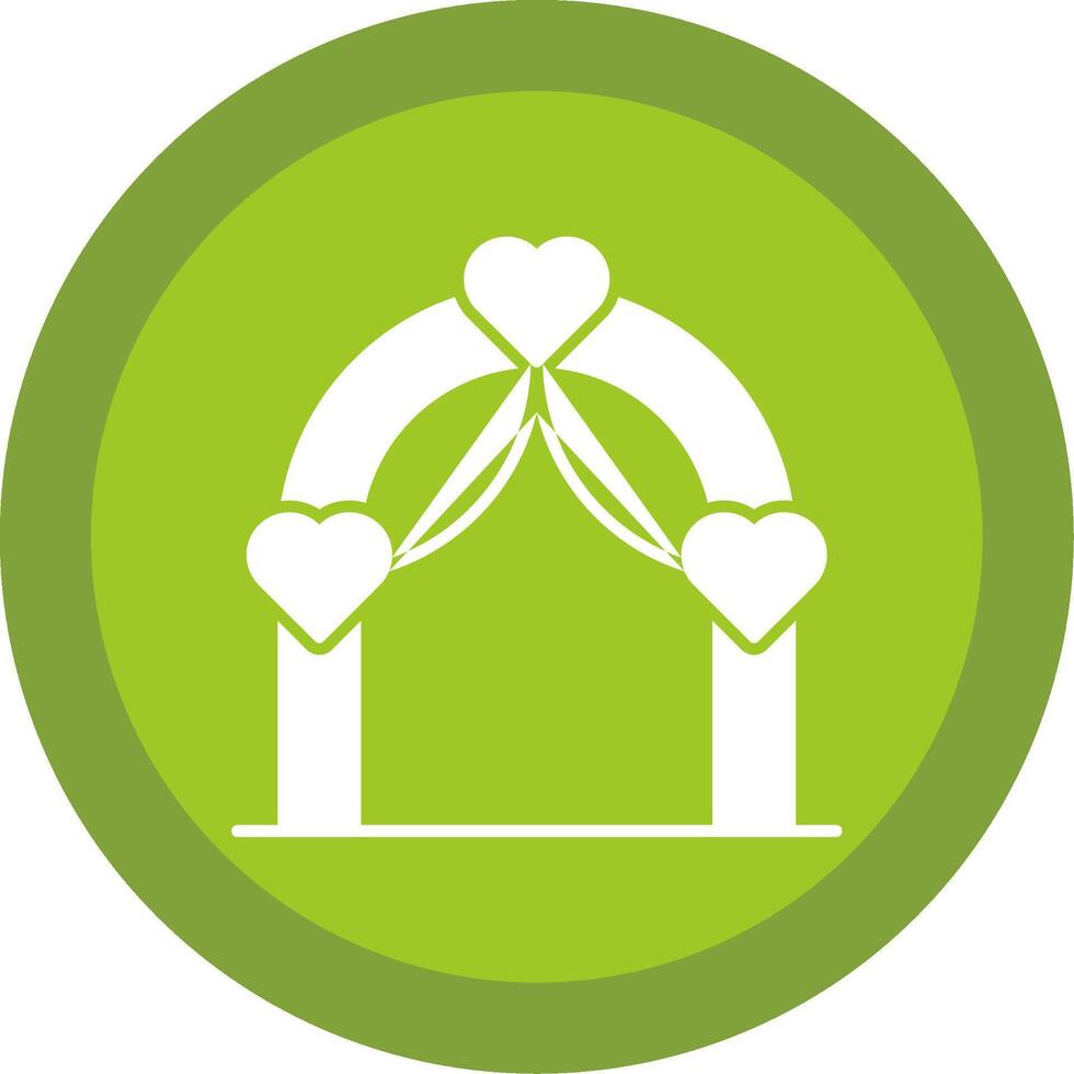 Wedding Arch Glyph Multi Circle Icon vector