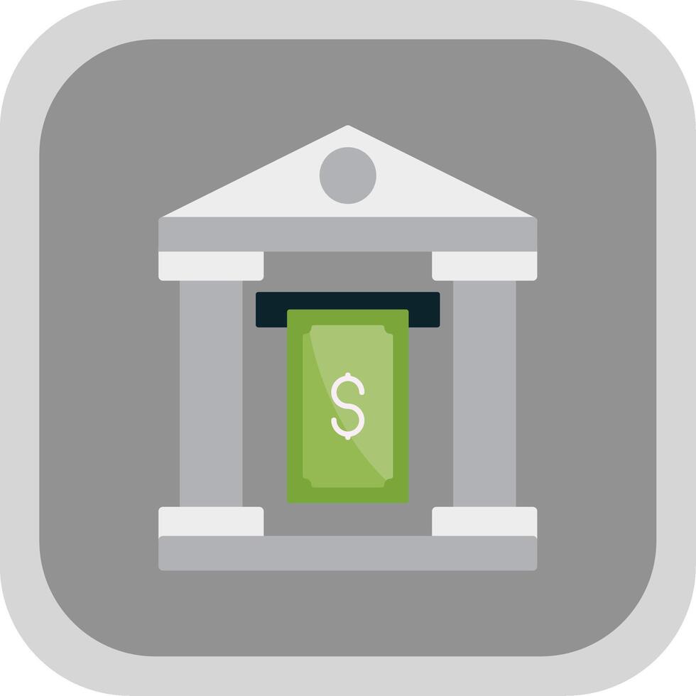Cash Withdraw Flat Round Corner Icon vector