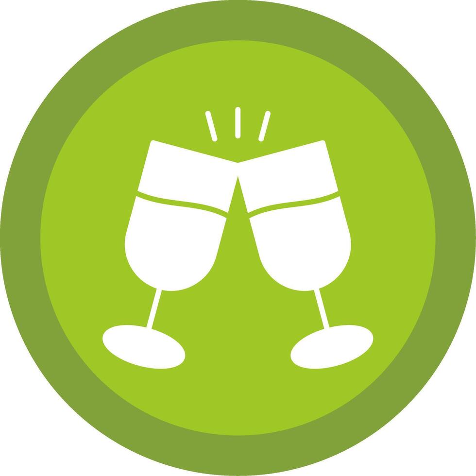 Cheers Glyph Multi Circle Icon vector