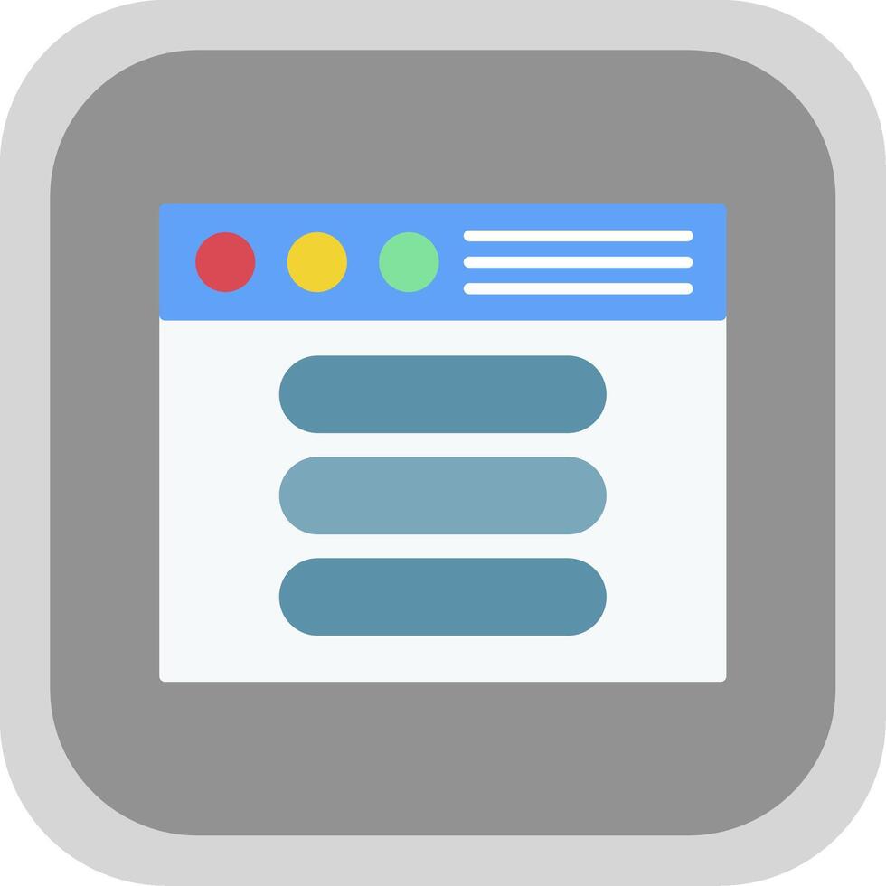 Process Flat Round Corner Icon vector