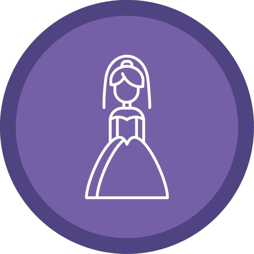 Bride Line Multi Circle Icon vector