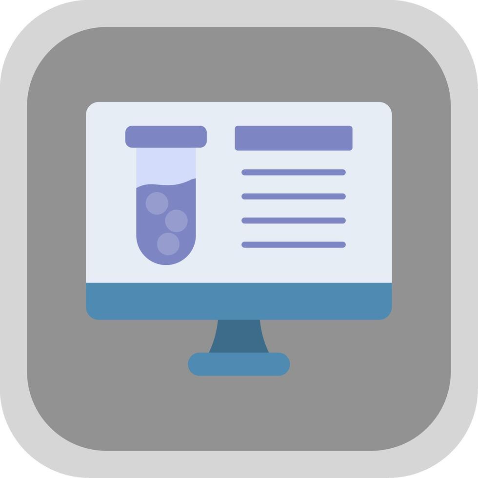 Computer Science Flat Round Corner Icon vector