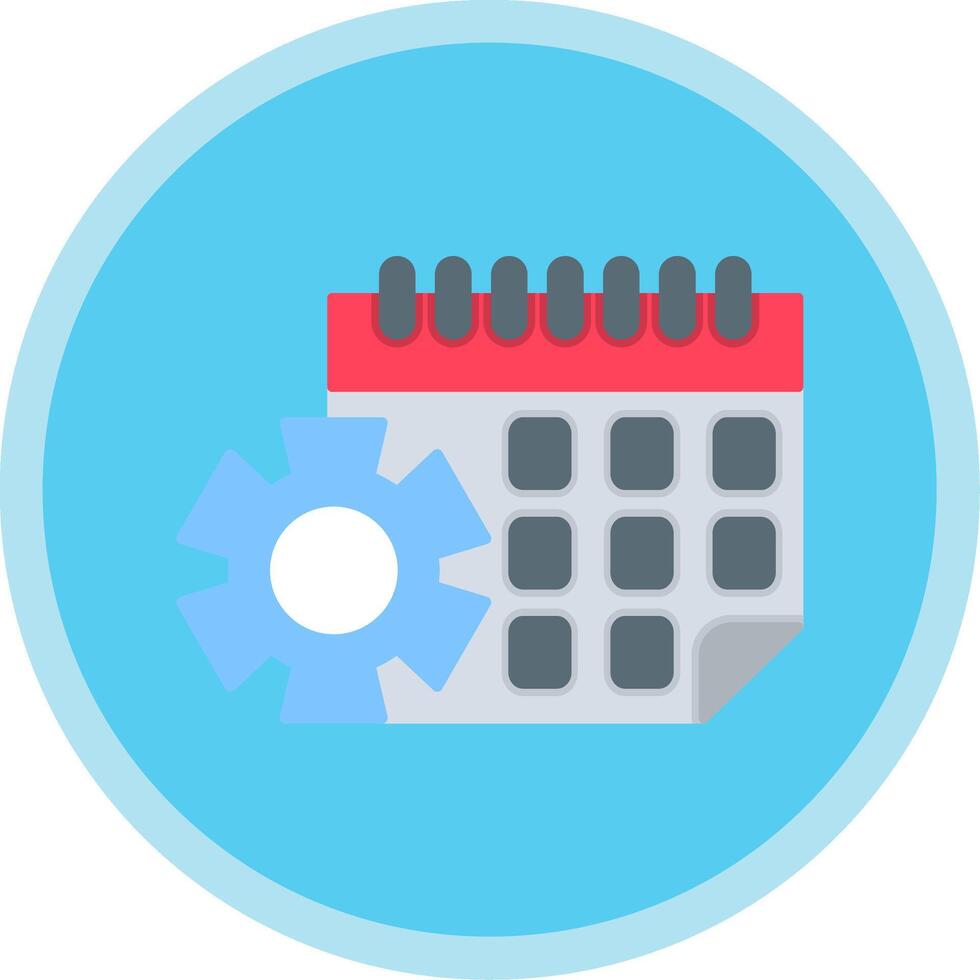 calendario plano multi circulo icono vector