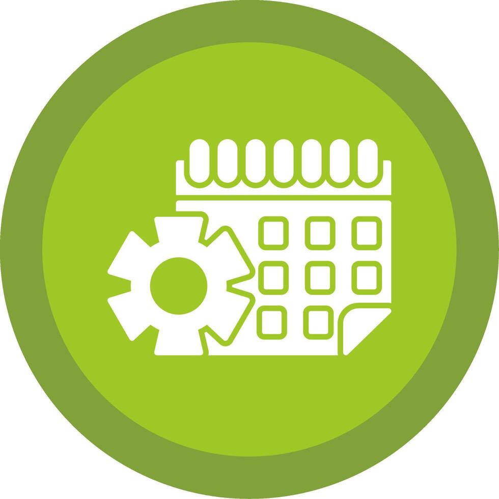 Calendar Glyph Multi Circle Icon vector