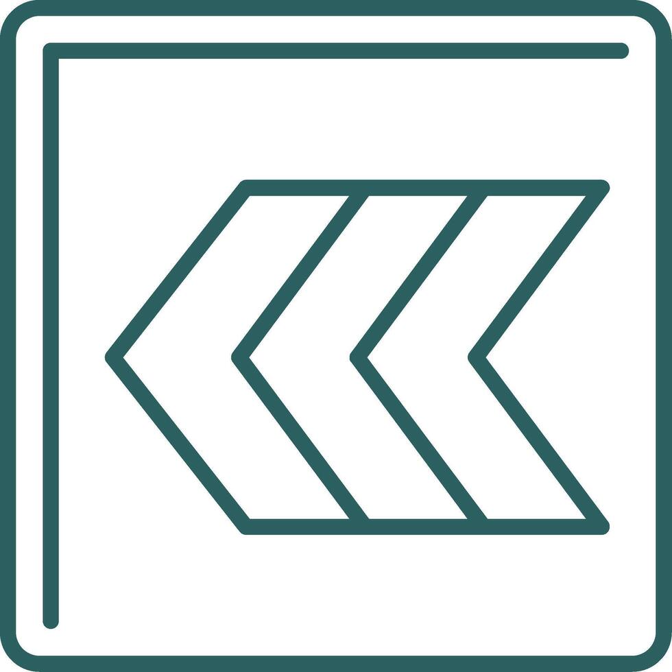 Left Chevron Line Gradient Round Corner Icon vector