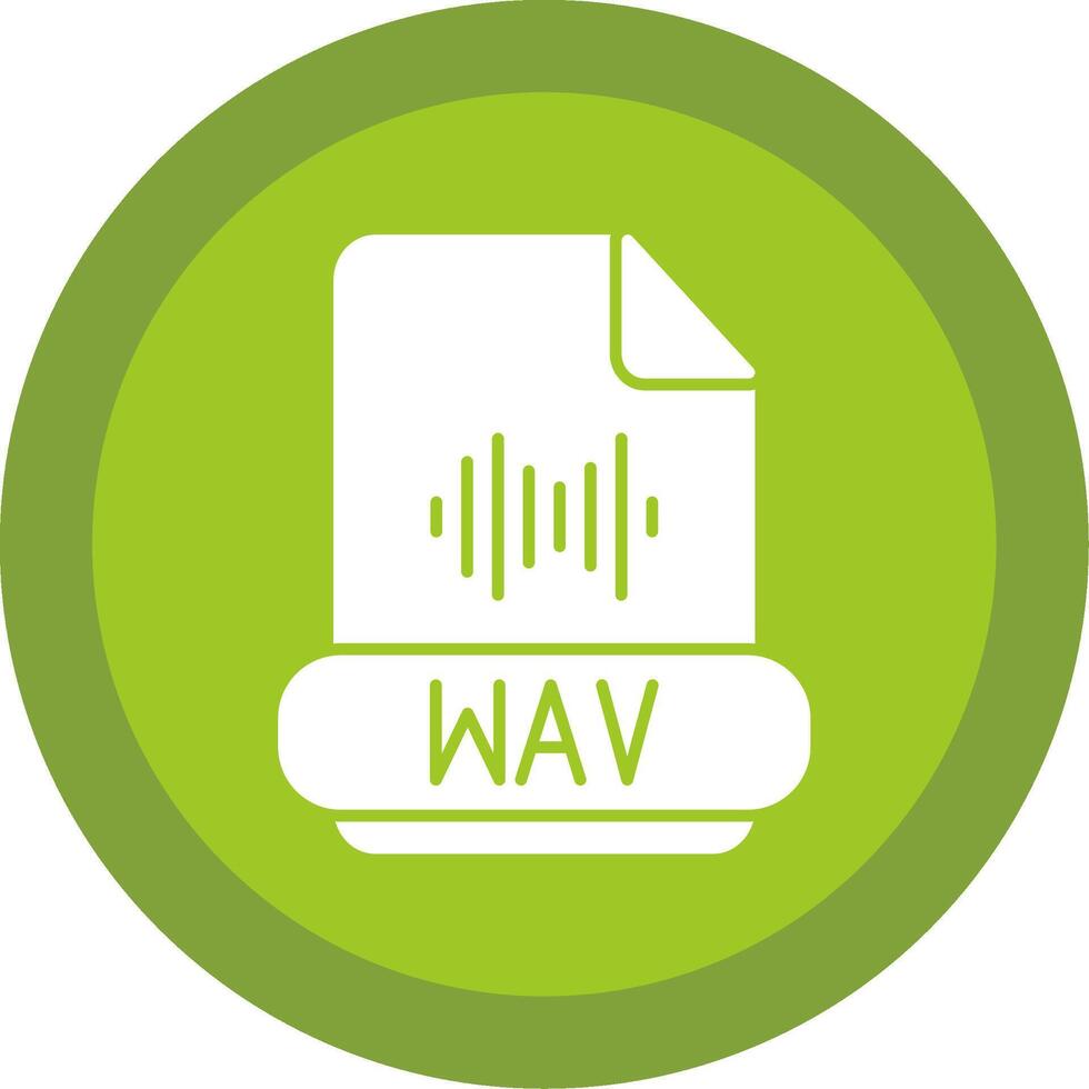Wav Format Glyph Multi Circle Icon vector