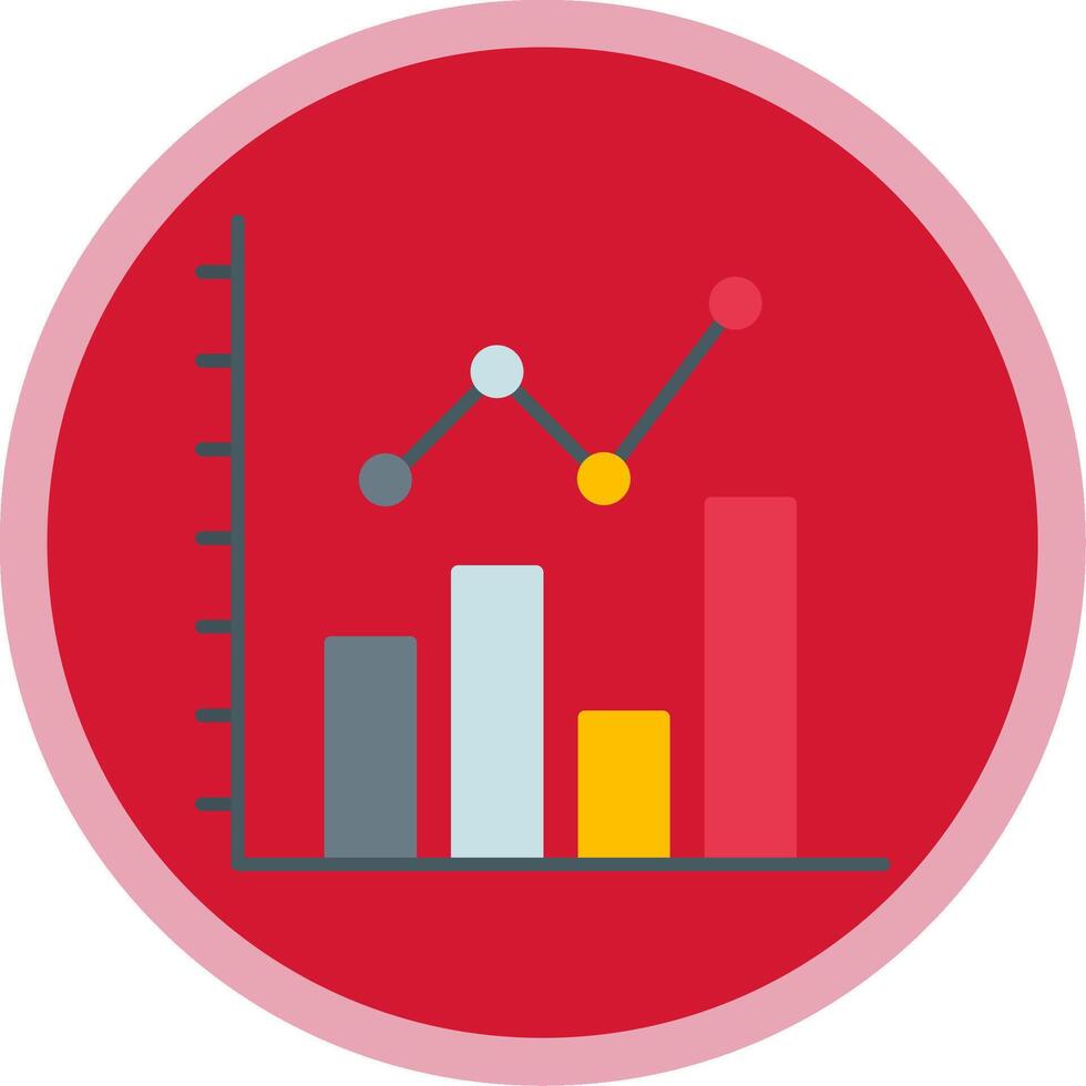 Bar Chart Flat Multi Circle Icon vector