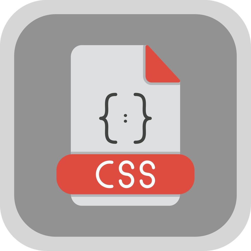 Css Flat Round Corner Icon vector