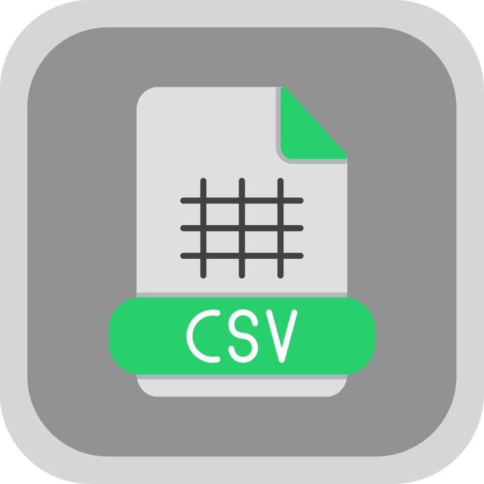 Csv Flat Round Corner Icon vector