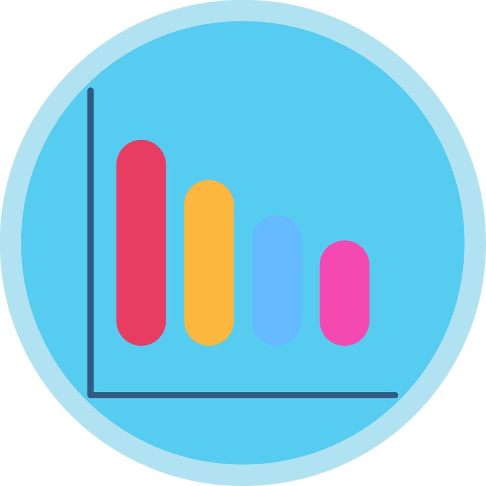 Bar Chart Flat Multi Circle Icon vector