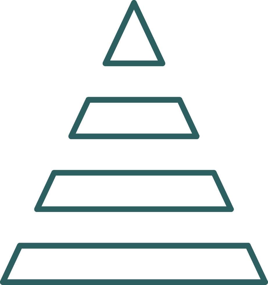 Pyramid Line Gradient Round Corner Icon vector
