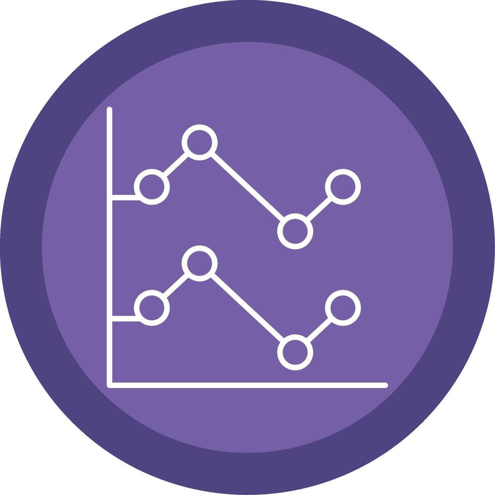 Line Chart Line Multi Circle Icon vector