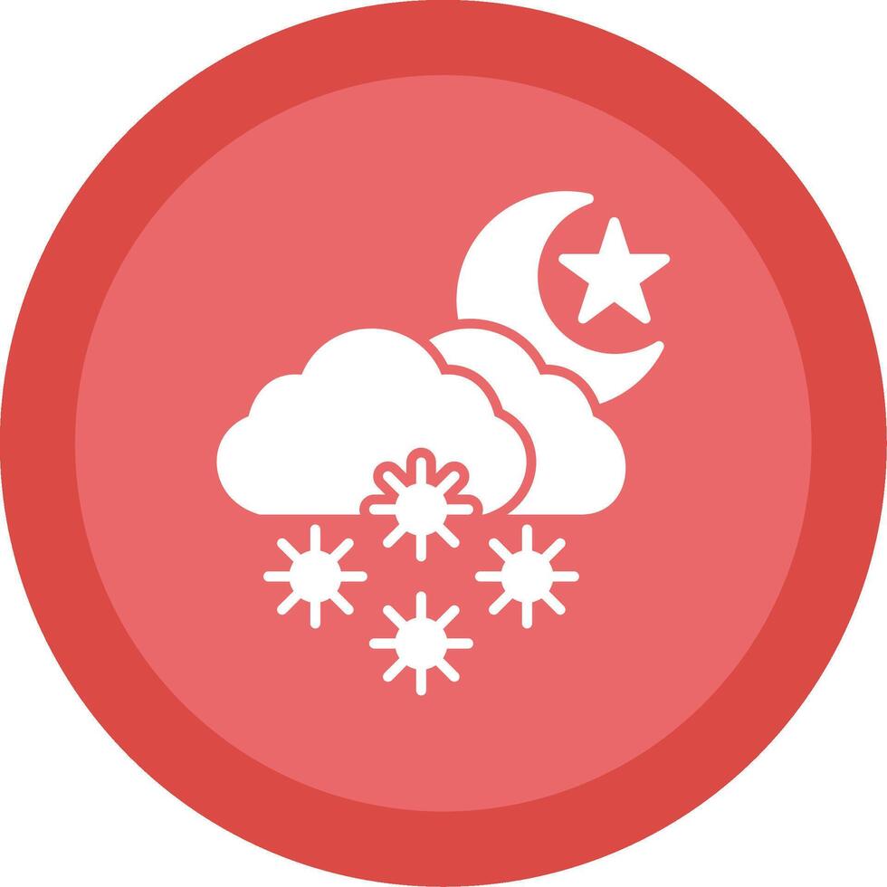 noche nieve glifo multi circulo icono vector