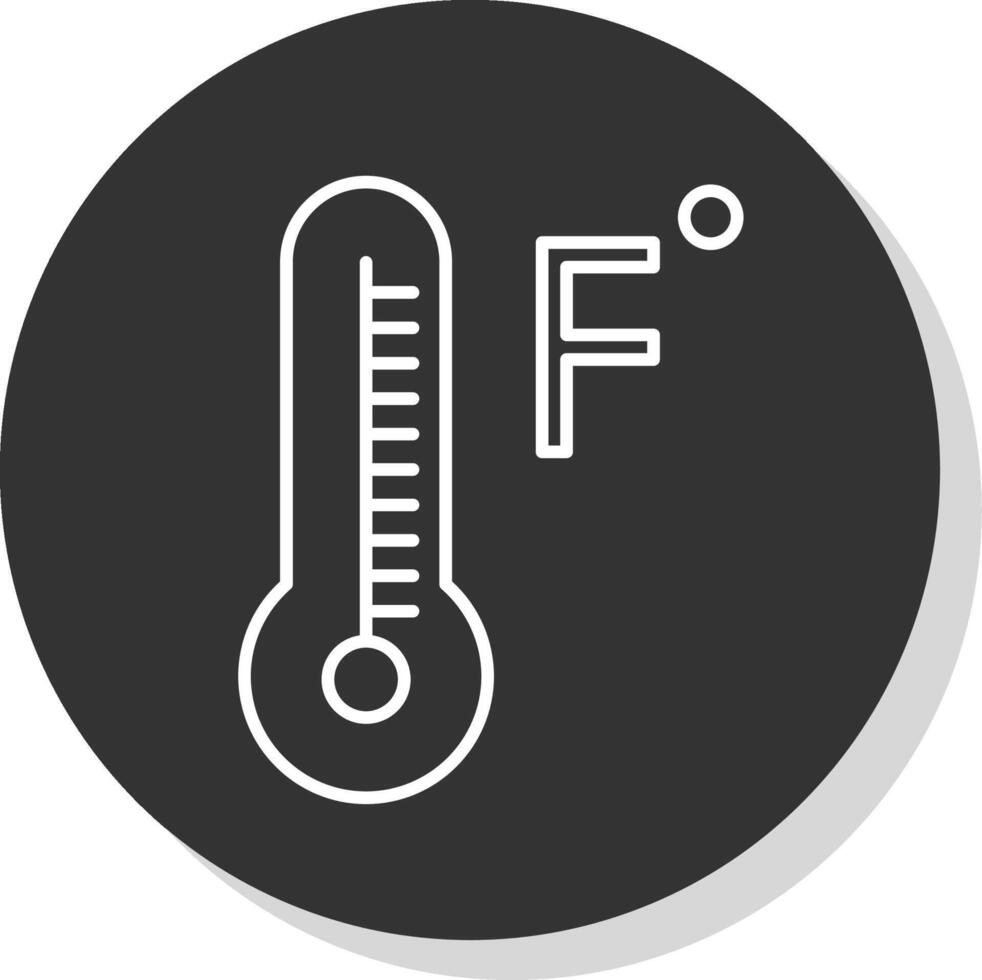 Fahrenheit grados línea gris circulo icono vector