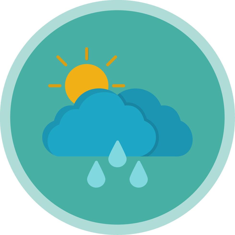 Cloudy Flat Multi Circle Icon vector