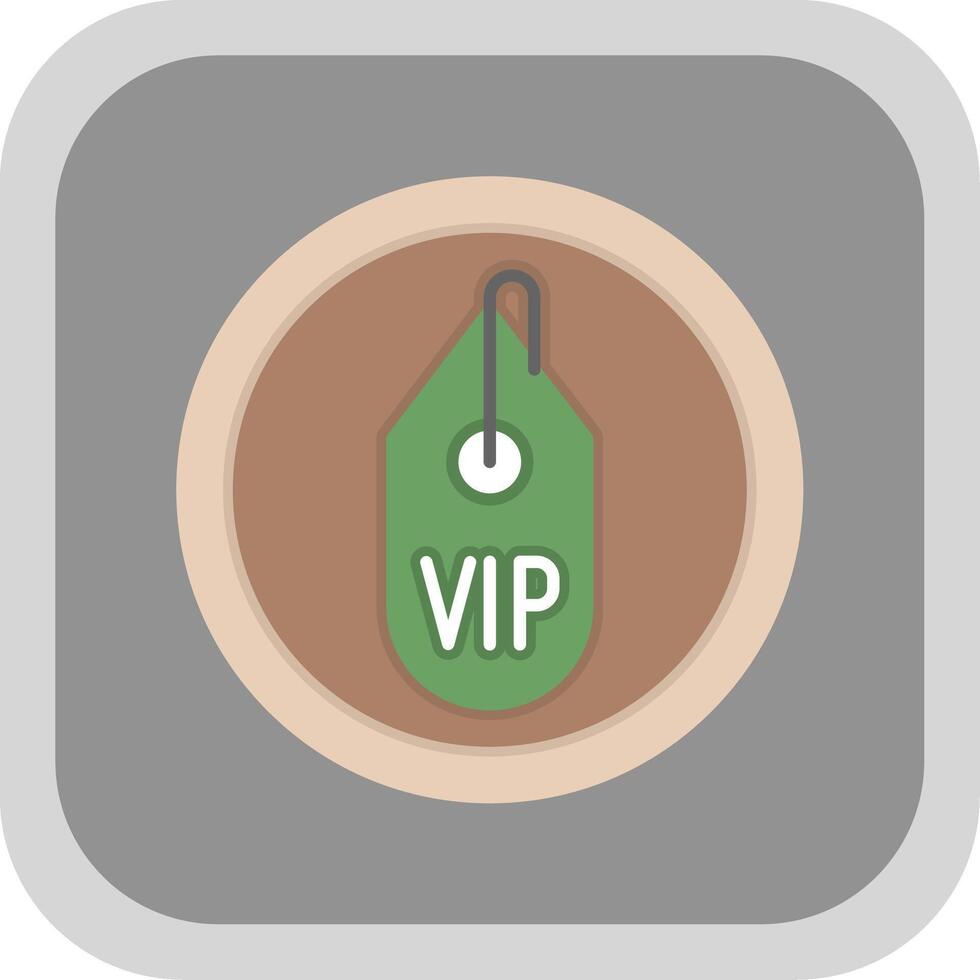 Vip Flat Round Corner Icon vector