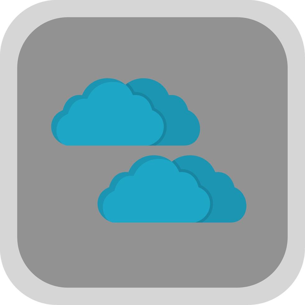 Cloudy Flat Round Corner Icon vector