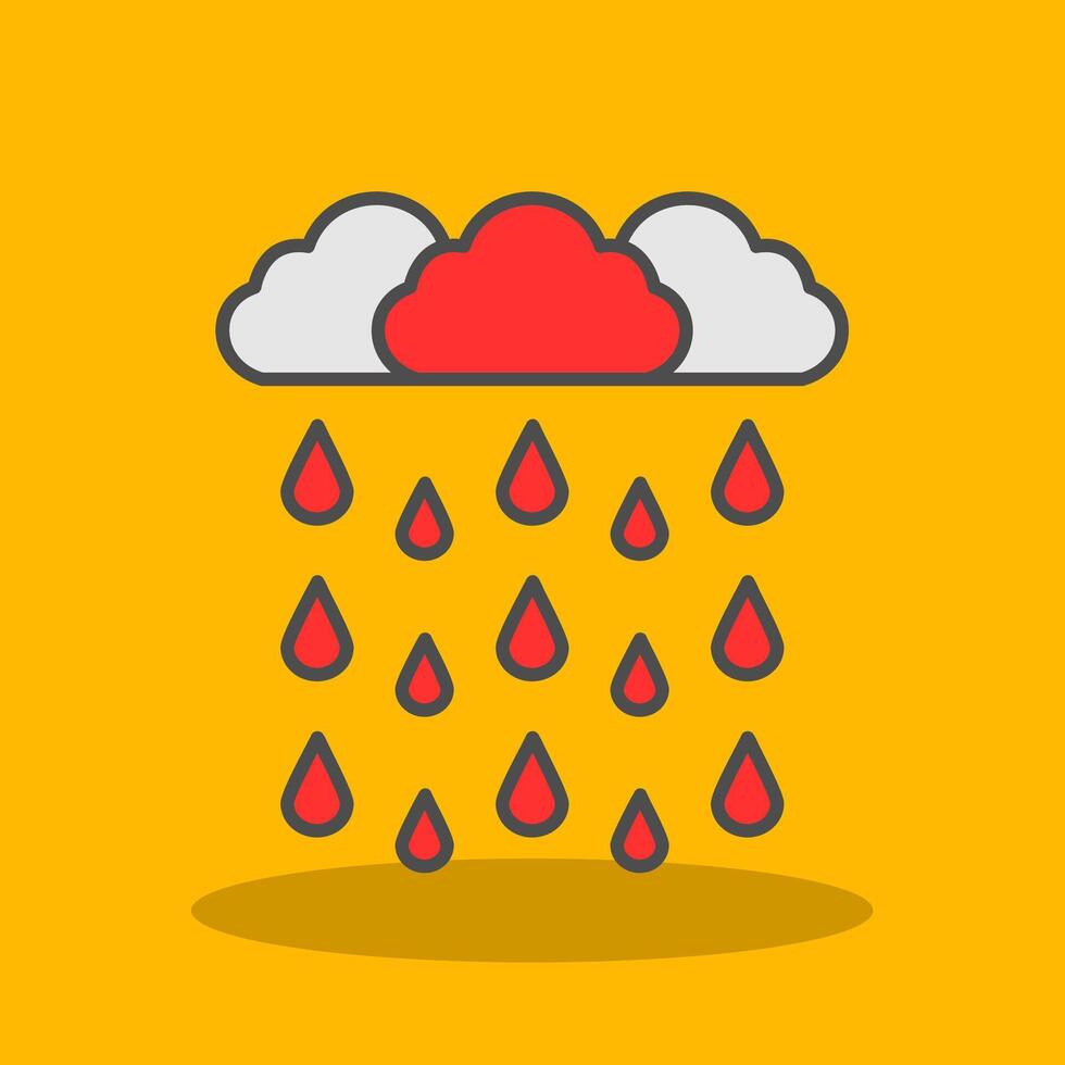 Heavy Rain Filled Shadow Icon vector