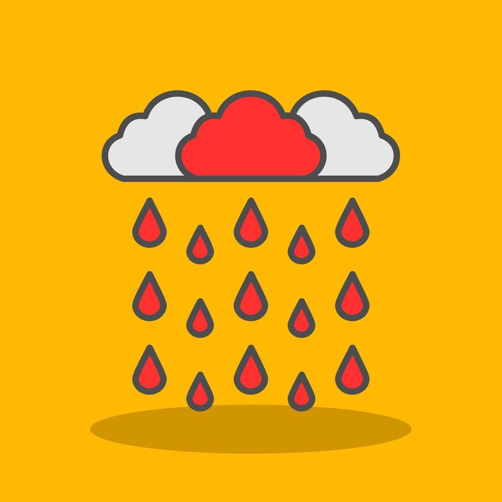 pesado lluvia lleno sombra icono vector