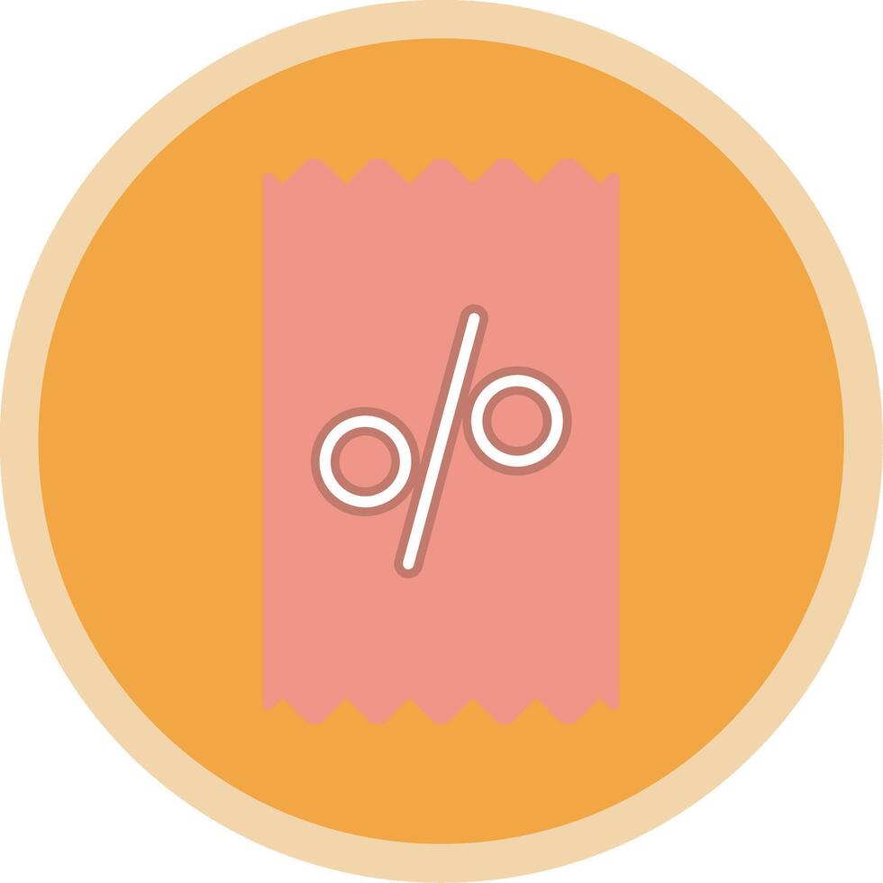 Ticket Flat Multi Circle Icon vector