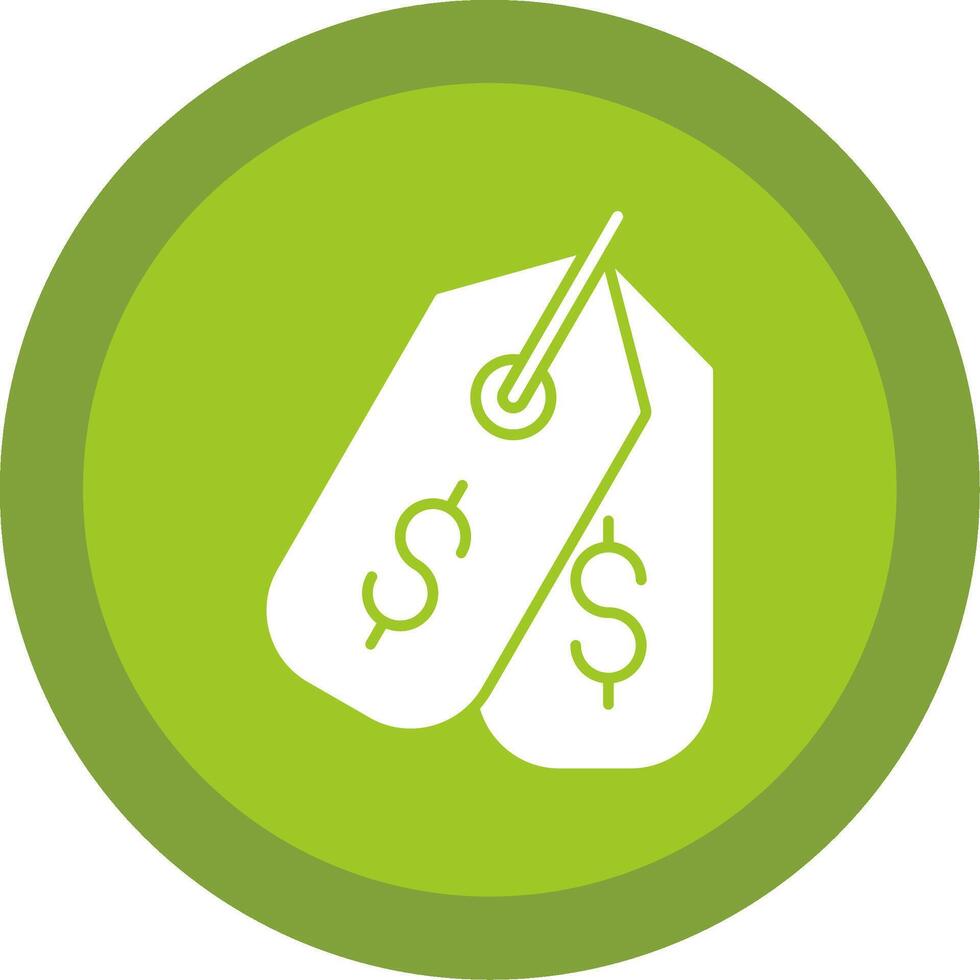 Dollar Sign Glyph Multi Circle Icon vector