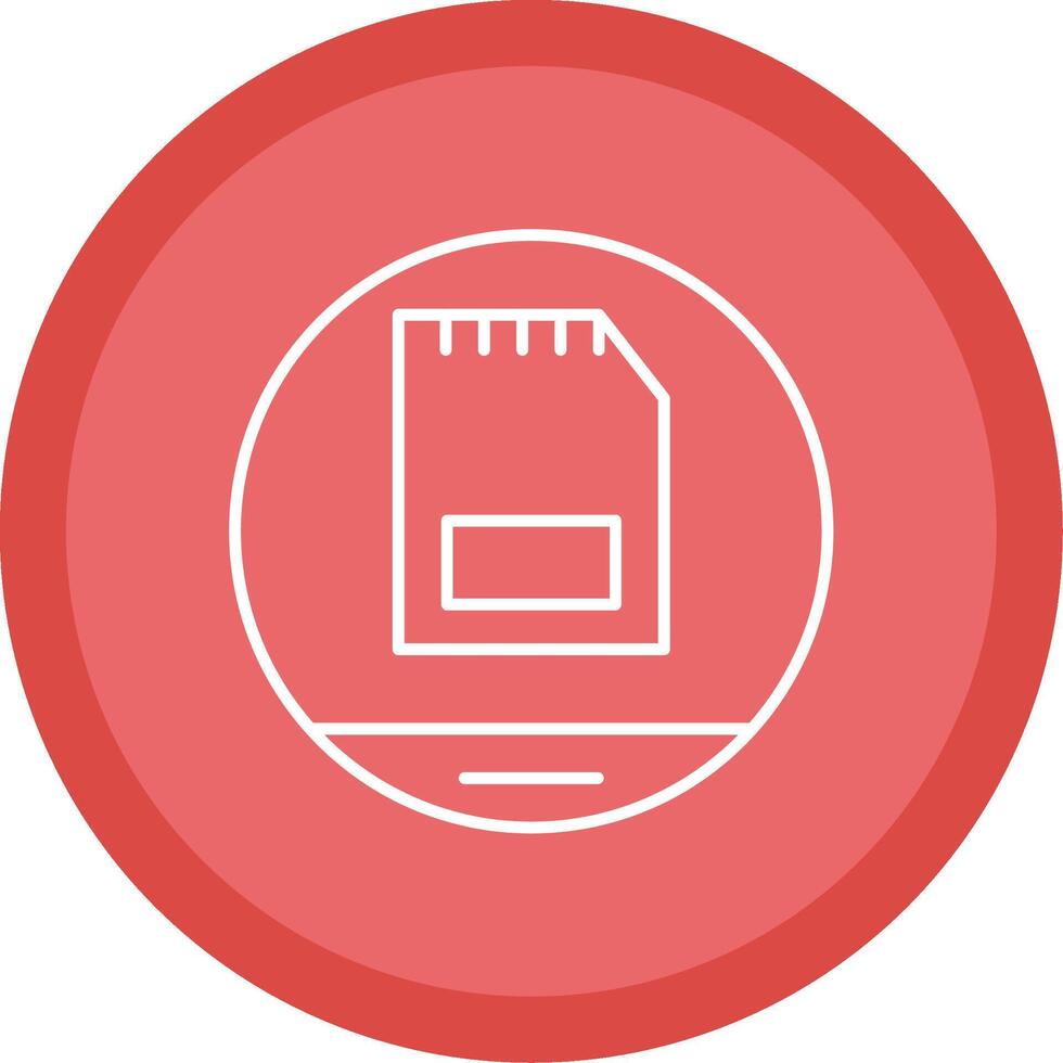 Memory Card Line Multi Circle Icon vector