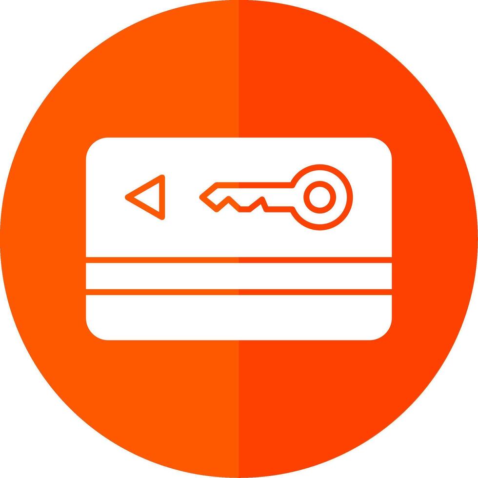 Key Card Glyph Red Circle Icon vector