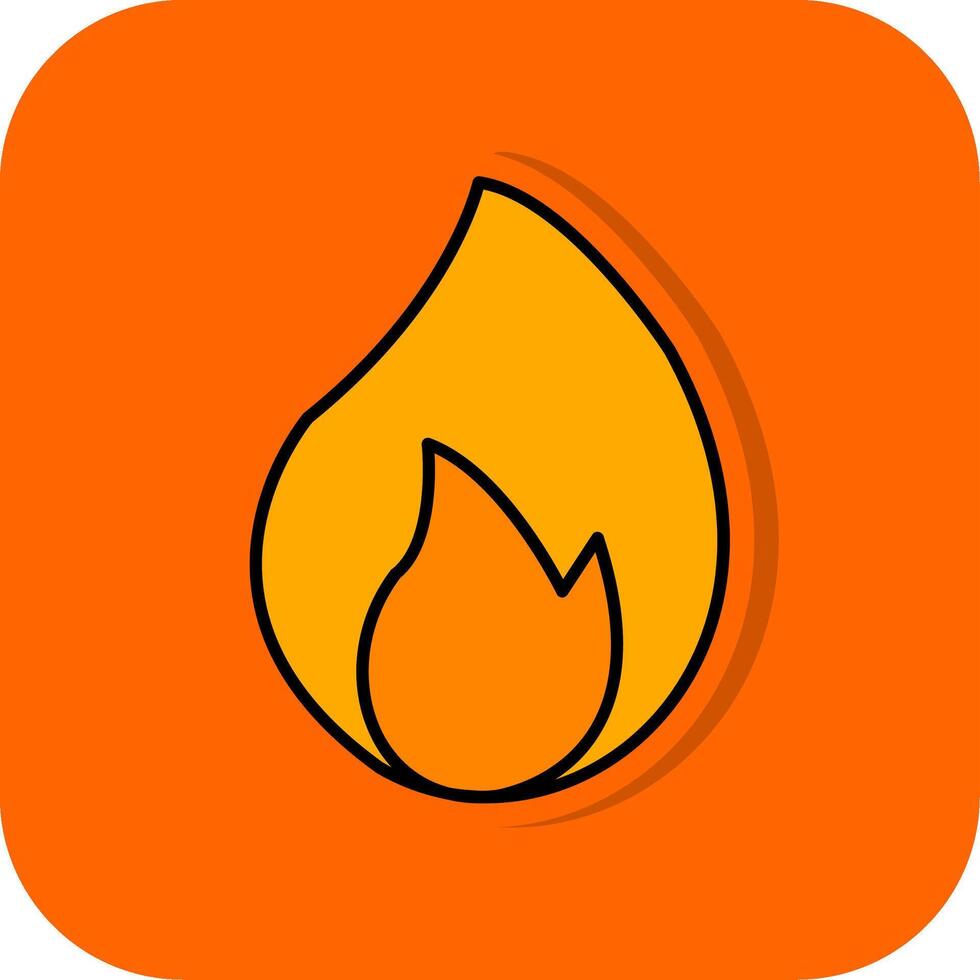 Burn Filled Orange background Icon vector