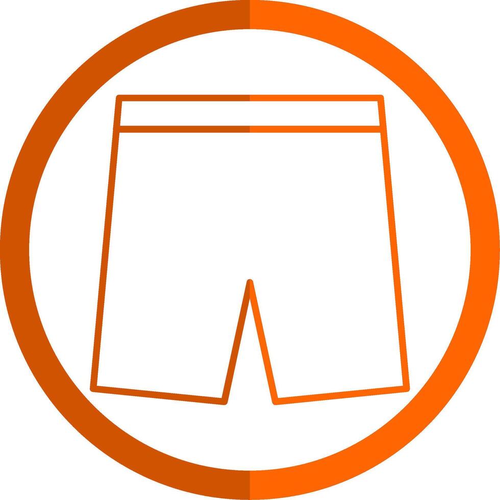 Shorts Line Orange Circle Icon vector