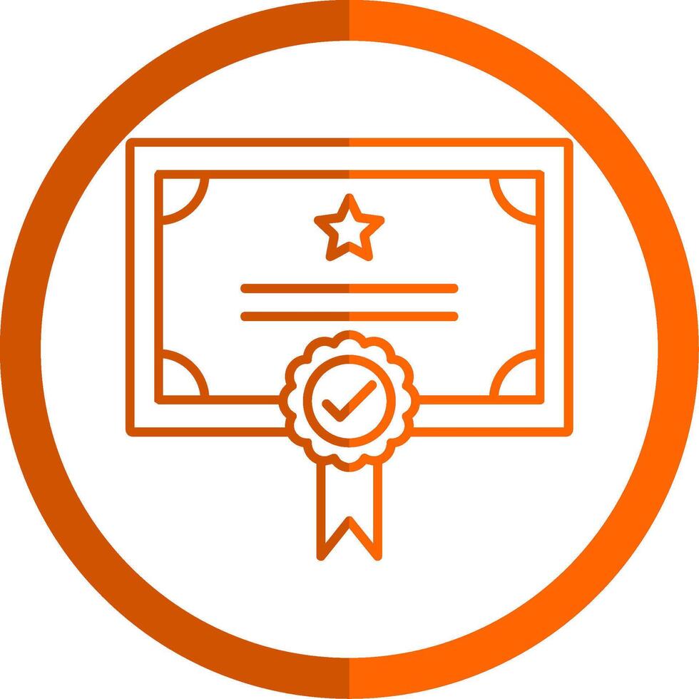 Qualify Line Orange Circle Icon vector