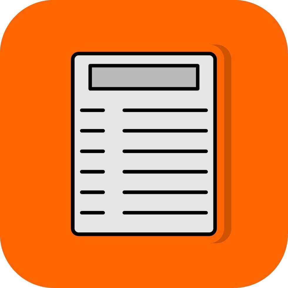 Parchment Filled Orange background Icon vector