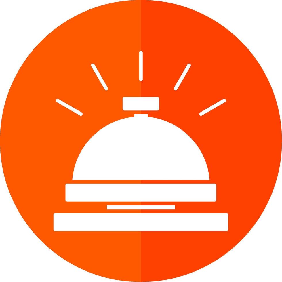 Hotel Bell Glyph Red Circle Icon vector
