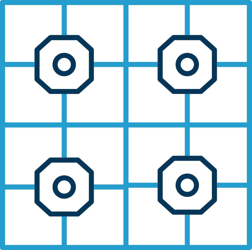 Floor Tiles Line Blue Two Color Icon vector