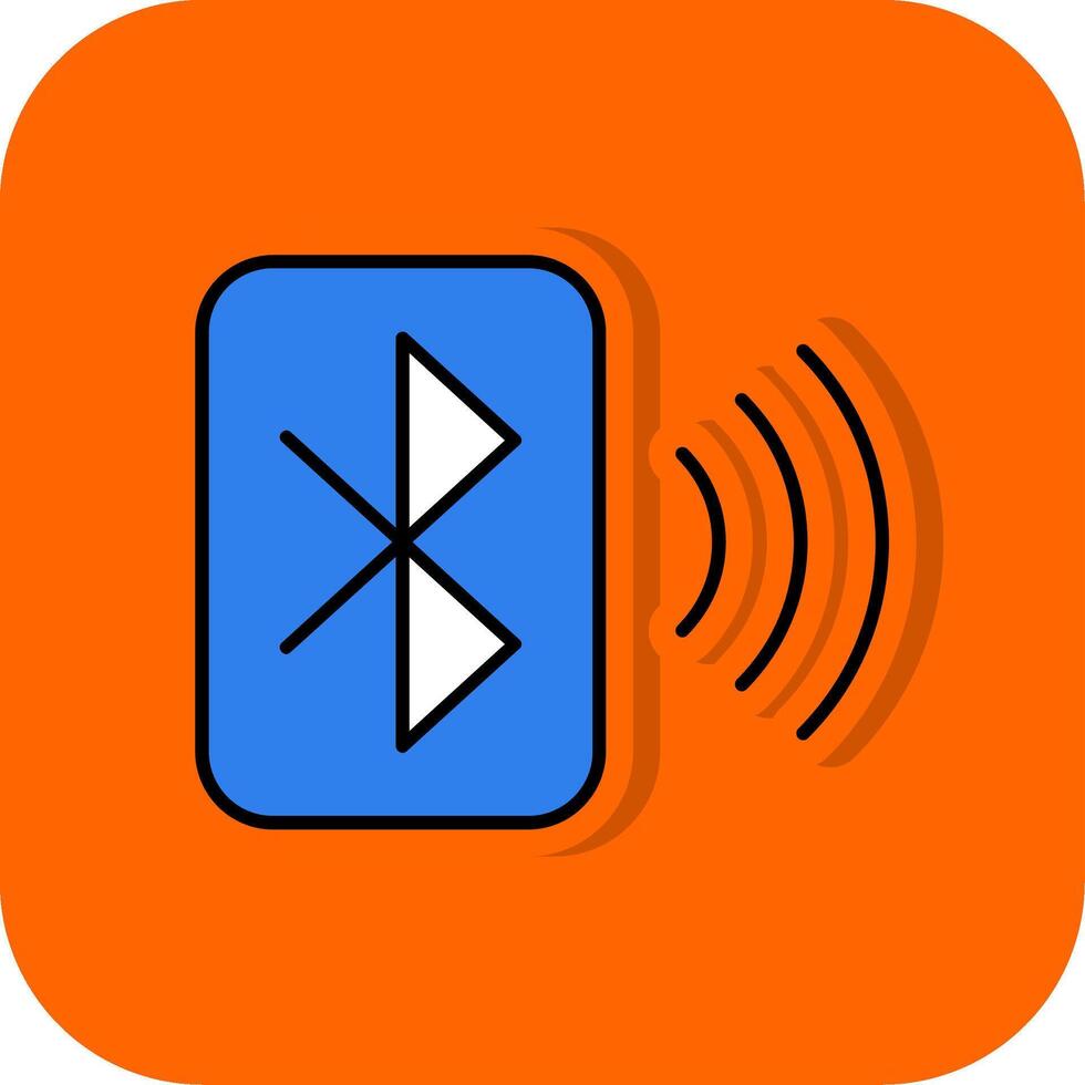 Bluetooth Filled Orange background Icon vector