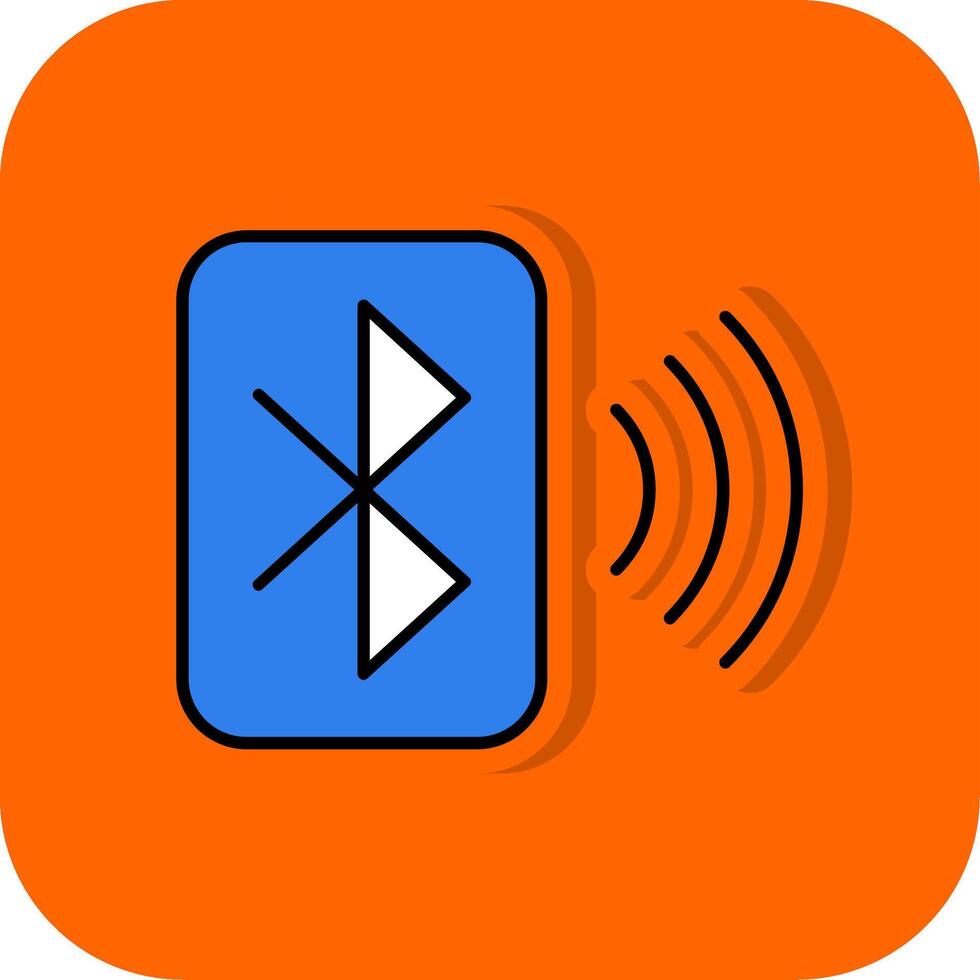 Bluetooth Filled Orange background Icon vector