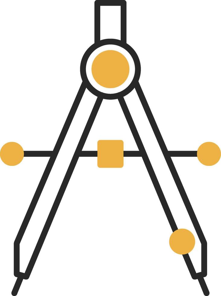 Drawing Compass Skined Filled Icon vector
