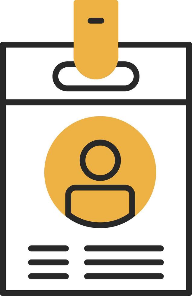 Id Card Skined Filled Icon vector