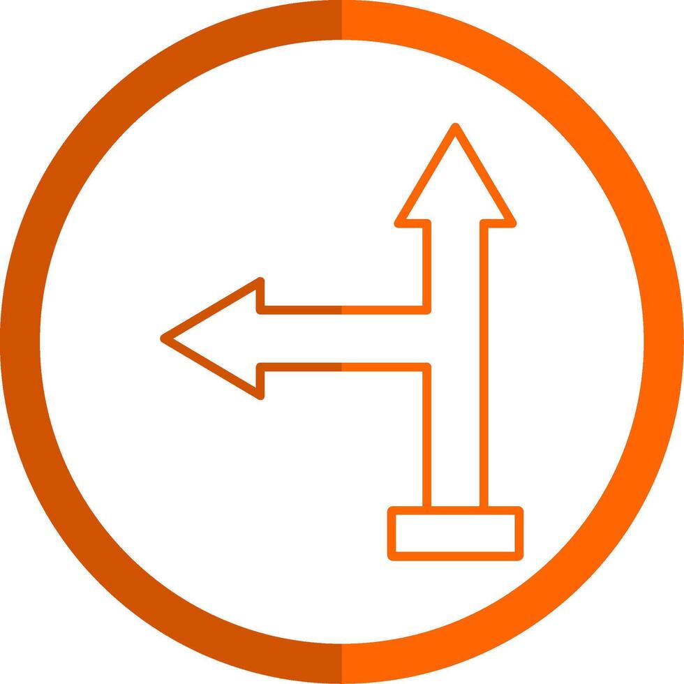 Go Left Line Orange Circle Icon vector