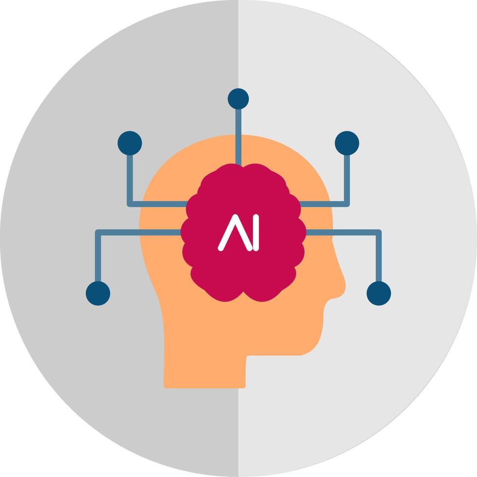 Artificial Intelligence Flat Scale Icon vector