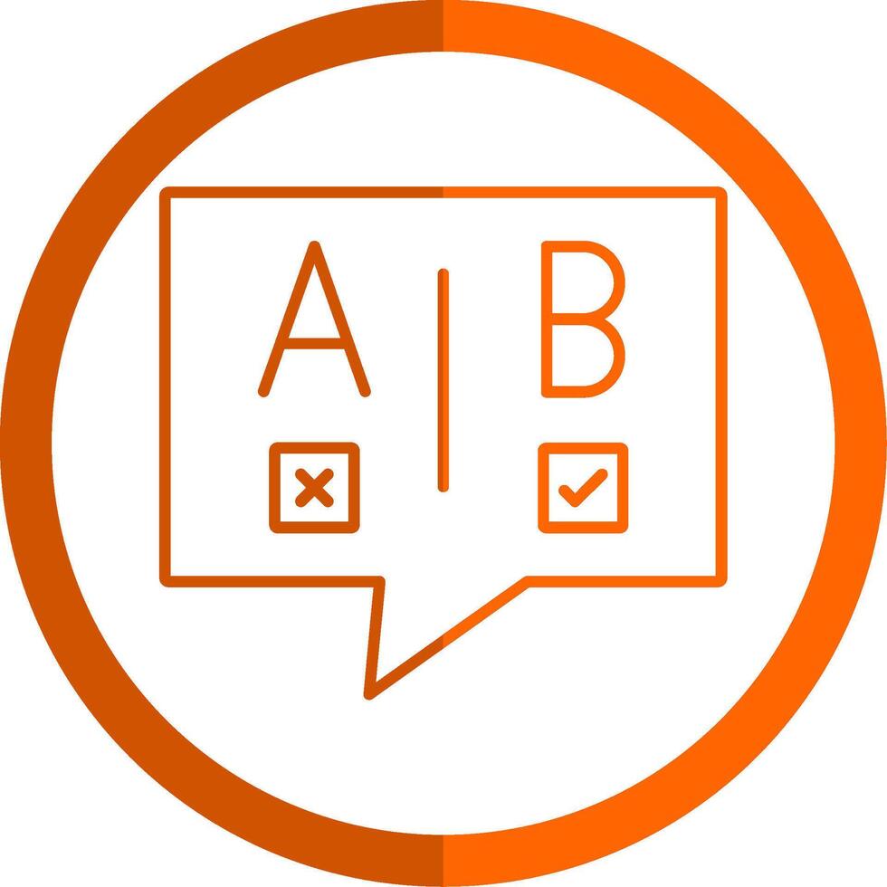 Ab Testing Line Orange Circle Icon vector