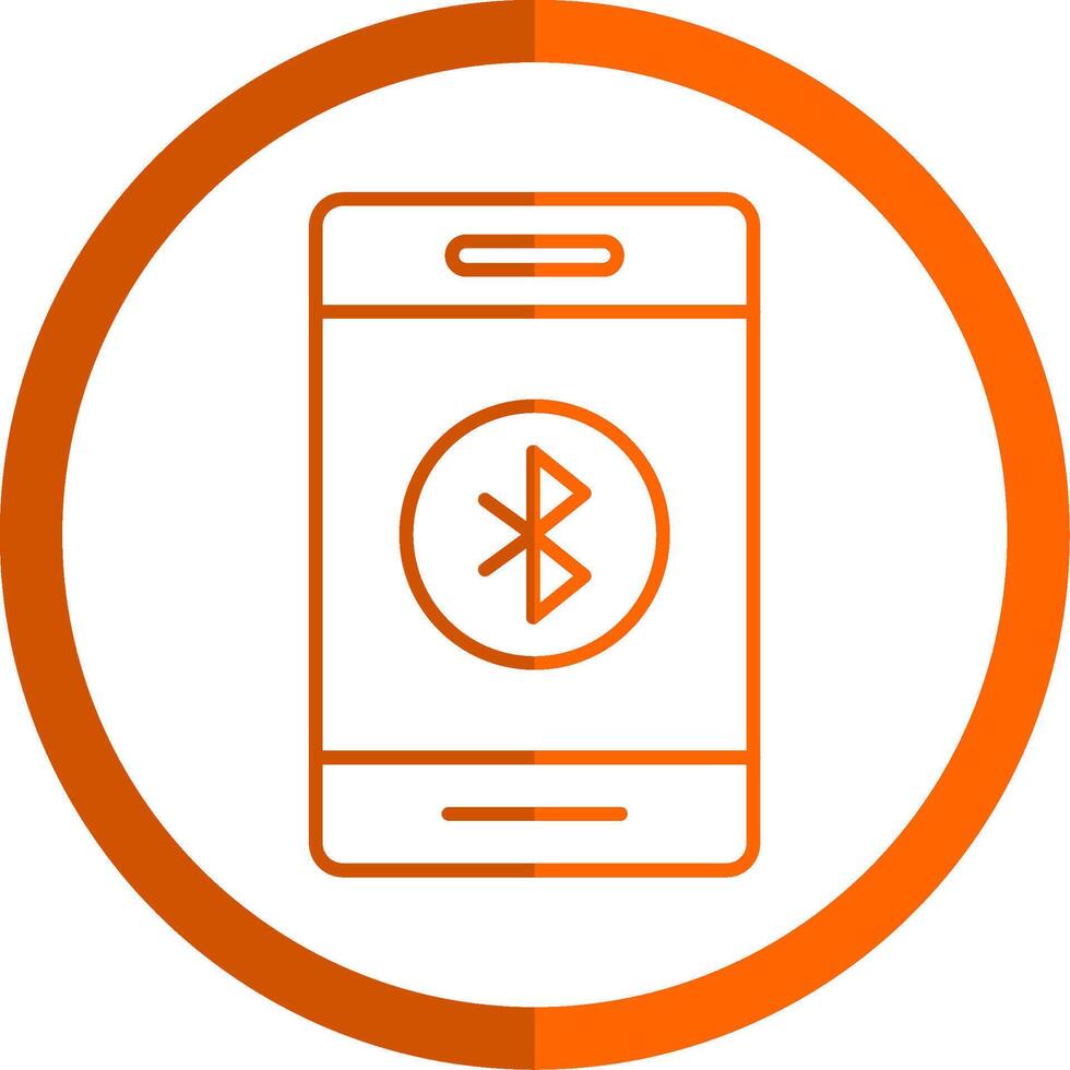Bluetooth Line Orange Circle Icon vector