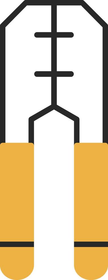 Crimping Skined Filled Icon vector