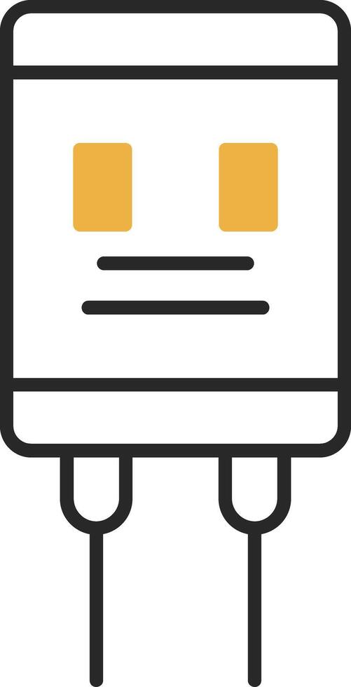 Capacitor Skined Filled Icon vector