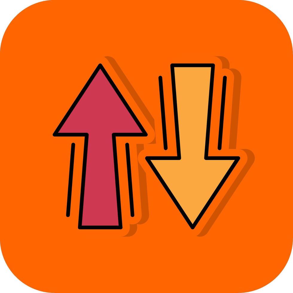 Sign Filled Orange background Icon vector