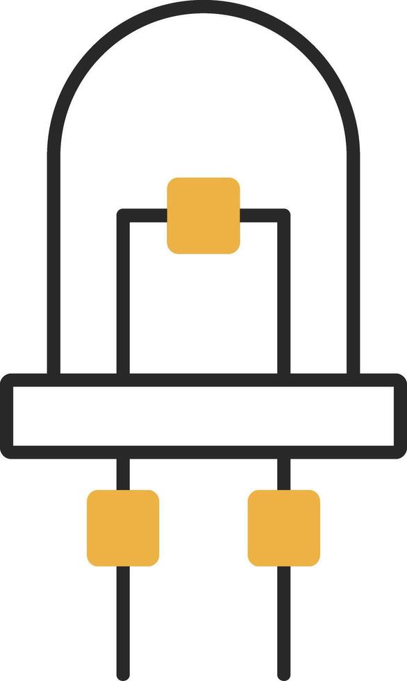 Diode Skined Filled Icon vector