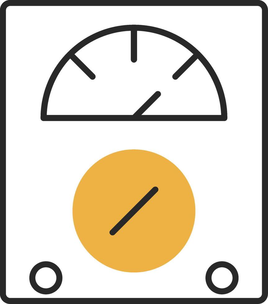 Voltmeter Skined Filled Icon vector